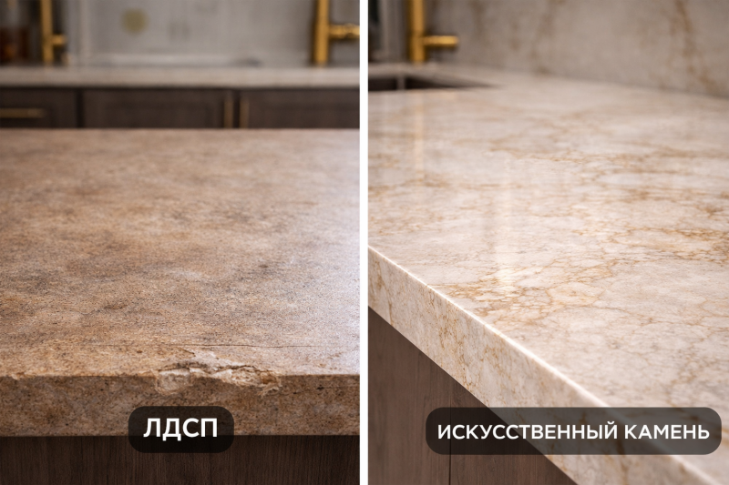 ЛДСП или искусственный камень выбрать для столешницы?