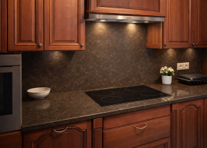 Столешница и фартук для кухни, из кварцевого агломерата Аварус R538 Горы Кавказа