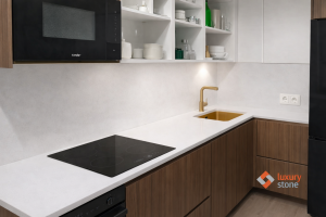 Столешница и фартук для кухни, из кварцевого агломерата Аварус R112 Соль Каспия