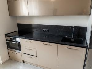 Столешница и фартук для кухни, из кварцевого агломерата Аварус R510 Черное Море