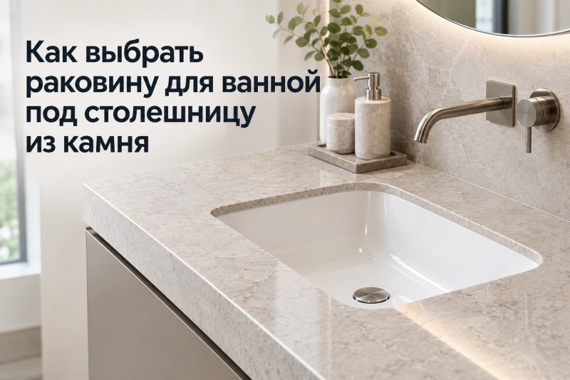 Как выбрать раковину для ванной под столешницу из камня