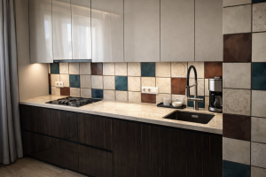 Столешница для кухни из кварцевого агломерата Аварус R541 Снега Сибири