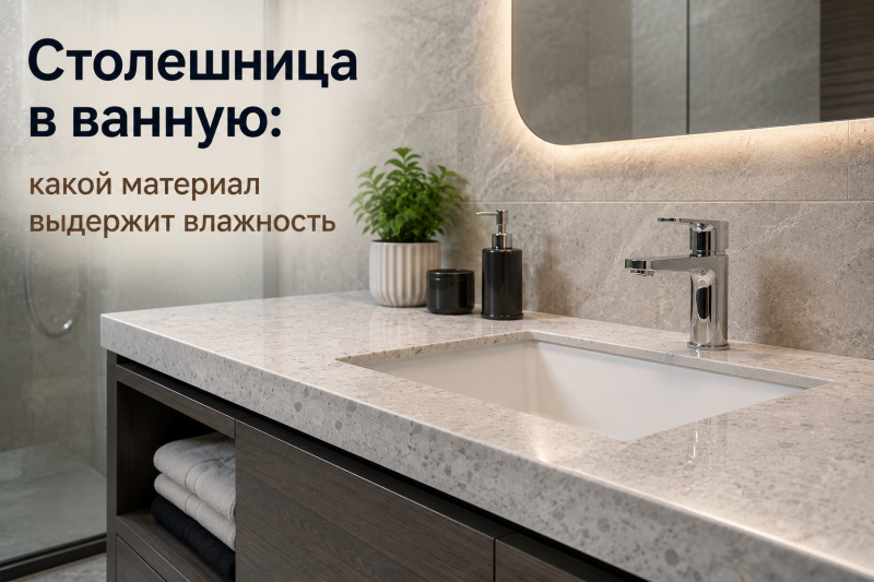 Столешница в ванную: какой материал выдержит влажность