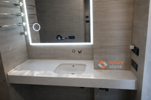 Столешница и остров для кухни, небольшие, из кварцевого агломерата Аварус R777 Москва Белокаменная