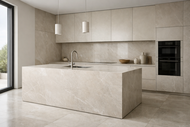 Крупноформатная керамика для интерьера и столешниц