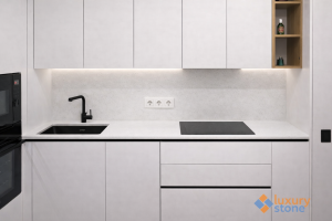 Столешница и фартук для кухни, из кварцевого агломерата Аварус RM520 Астраханские пески