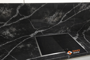 Столешница и фартук для кухни, из кварцевого агломерата Primax 795 Calacatta Black Mist