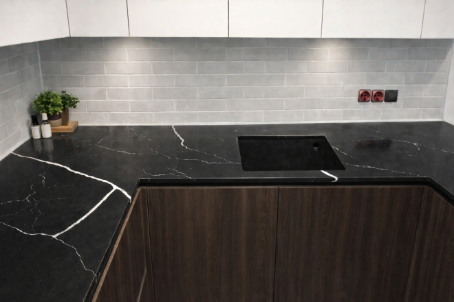 Столешница из кварцевого агломерата Avant Калакатта Мон Сен-Мишель 7060