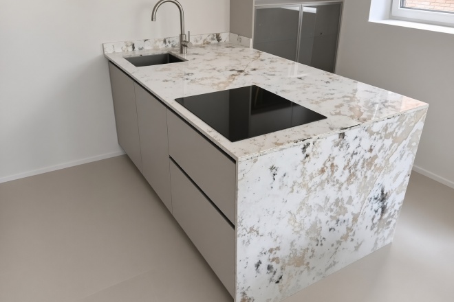 Остров с ногой из кварцевого агломерата SmartQuartz Patagonia