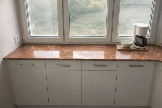 Подоконники из кварцевого агломерата Etna Quartz Ambra EQPM 027