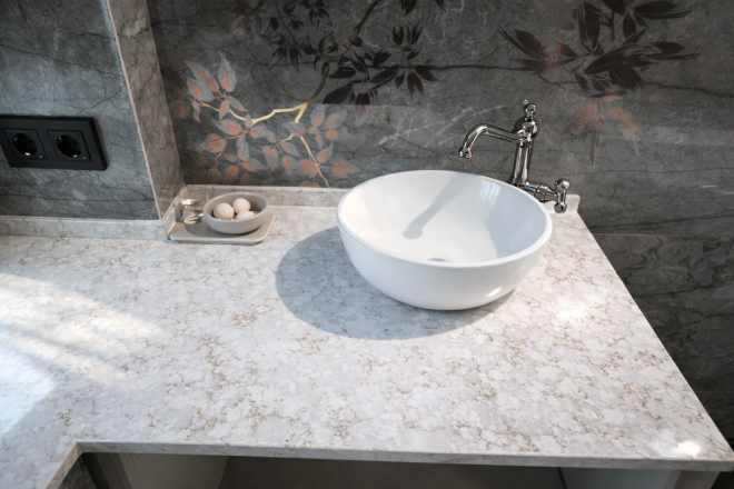 Столешница и подоконники из кварцевого агломерата Primax 913 Golden Sunset