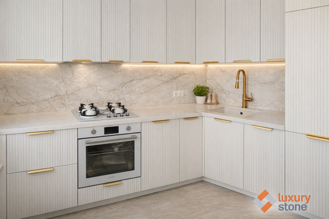 Столешница из кварцевого агломерата Avant 1111 Аваллон, дополнительный крепеж