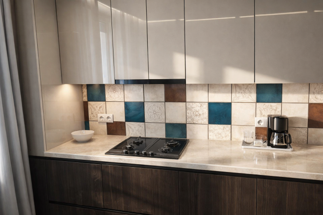 Столешница для кухни из кварцевого агломерата Аварус R541 Снега Сибири