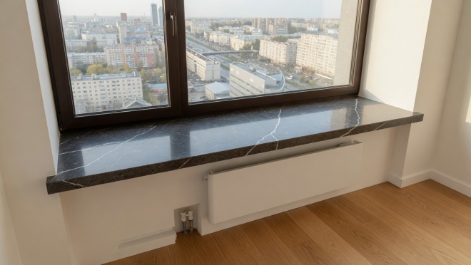 Подоконники из кварцевого агломерата Vicostone Cemento (Brushed) BQ8730