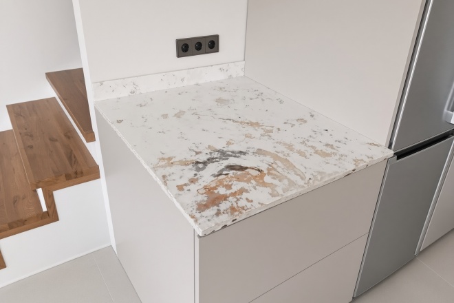 Остров с ногой из кварцевого агломерата SmartQuartz Patagonia