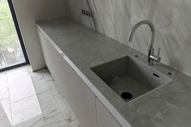 Столешница из кварцевого агломерата Stratos C7548 Ivory Lux